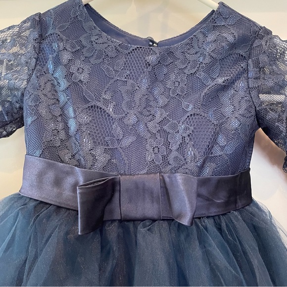 NWOT Navy Formal Flower Girl Dress by Princessly Size 3 - Picture 2 of 6